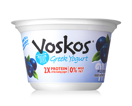 Voskos Nonfat Wild Blueberry 5.3oz Greek Yogurt
