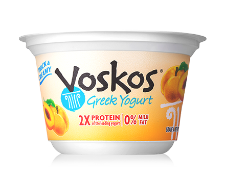 Voskos Nonfat Peach 5.3oz Greek Yogurt