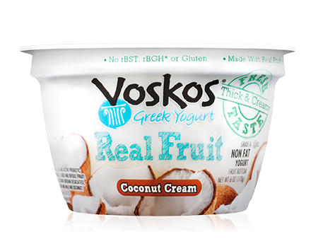 Voskos Fruit on the Bottom Coconut Cream 6oz Greek Yogurt