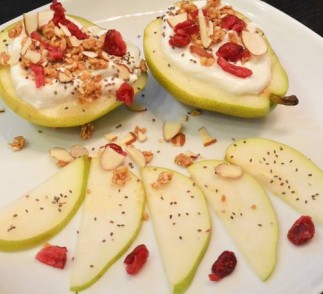 Pears with Vanilla Yogurt and Granola Recipe