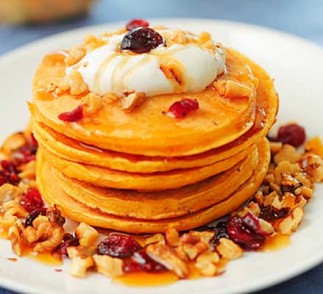 Pumpkin Pancakes Recipe using Voskos Greek Yogurt